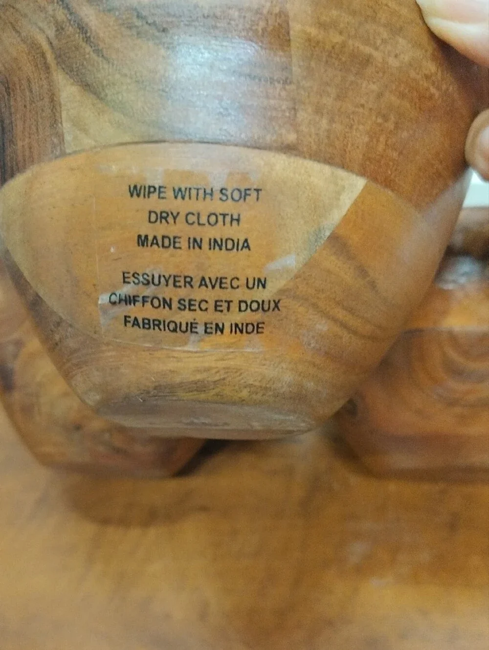 Vintage MCM 3 wood  condiments server. Made In India